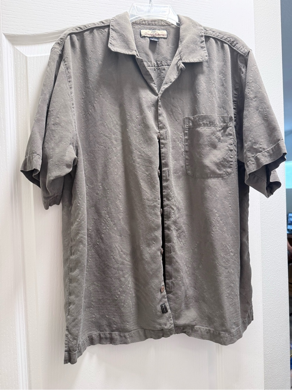 Tommy Bahama Short-Sleeve Button-Down Silk Shirt in Olive